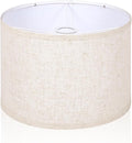 OUTON Beige Drum Lamp Shades for Floor Lamps, 11" Top x 11" Bottom x 9" High, Easy to Assemble, Replacement Linen Lampshades for Table Lamps & Bedside Lamps (1.65" Spider)