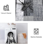 FlyDOIT Modern Geometric Patchwork Area Rug, 5x8 Grey Large Rugs for Living Room, Rockwood Collection Indoor Rugs for Bedroom, Throw Carpet Floor Decor for Entryway Dining Room Office Nursery