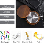Wooden Ashtray with Lid for Smokers Stainless Steel Liner Ash Tray Windproof Durable Easy to Clean Cool Ashtrays for Indoor or Outdoor Use, Patio, Office & Home