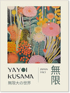 Abstract Yayoi Kusama Posters Japanese Wall Art Vintage Tokyo Aesthetic Prints Yayoi Kusama Inspired Japanese Gallery Wall Art for Stylish Room Bedroom Living Room Decor 8x10in Unframed