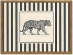 Vintage Tiger Wall Art Wildlife Wall Decor Pictures Black and White Stripe Jungle Animal Poster Canvas Painting Print for Bedroom Living Room Bathroom 12x16 inch Wood Framed