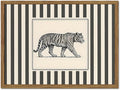 Vintage Tiger Wall Art Wildlife Wall Decor Pictures Black and White Stripe Jungle Animal Poster Canvas Painting Print for Bedroom Living Room Bathroom 16x24 inch Wood Framed