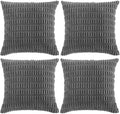 Fancy Homi 4 Packs Decorative Throw Pillow Covers for Living Room Couch Bed, Modern Farmhouse Boho Home Décor Accent Cushion Case, 24" x 24", Dark Gray