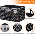 HomeHacks Heavy Duty Moving Bags with Tag Pockets, Collapsible Storage Totes for Moving, Camping & Travel -Foldable Packing Boxes, Zipper Handles, Black（4 Packs, 100L）