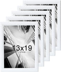 KTKDE 13x19 Picture Frame Set of 5,White Wooden frames, Vertical & Horizontal Wall Hanging for Wall Display,Studio Gallery Photo Frame for Photos, Posters & Art Prints