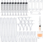 50pcs Perfume Refill Tool Kit,Plastic Perfume Dispenser Transfer Tools,Travel Refill Tool Set for Liquid Cologne Fragrance Sample Essential Oils (Clear, 5ml/50pcs)