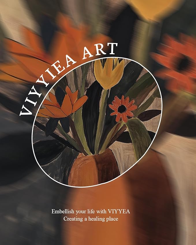VIYYIEA Vintage Gold Framed Wall Art for Living Room, Flowers Canvas Prints Home Decor, Oil Painting Picture, Bedroom Wall Decor Gifts for Friends or Family -【Tulip and Lemon】-(16L x 12W)