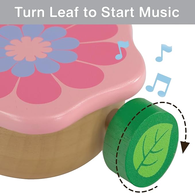 I'm Wooden Music Box Mechanism - Rock n Roll Dancing Bug on Flower Playing Minuet No.3 for Kids (Ladybug)