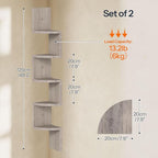 HOOBRO Corner Shelf Wall-Mounted, Set of 2 Floating Corner Shelves for Wall, 5-Tier Corner Bookshelves for Living Room, Bedroom, Bathroom, Home Office, Greige BG26BJP201