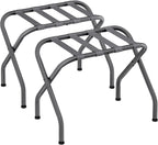 SONGMICS Luggage Rack for Guest Room, Set of 2 Suitcase Stands, Foldable Steel Frame, for Hotel, Bedroom, Holds up to 110 lb, 27.2 x 15 x 20.5 Inches, Slate Gray URLR001G02
