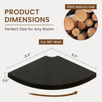 Fun Memories Corner Shelf Wall Mount, Solid Oak Wood Floating Corner Shelves with Cable Hole, 8.5in Rustic Design for Bedroom, Bathroom, Kitchen, Living Room (Black, 1 Pack)