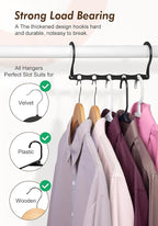 HOUSE DAY Closet Organizers and Storage 12 Pack, College Dorm Room Essentials, Multifunctional Organizer Magic Space Saving Hangers with 5 Holes, Storage Organization for Wardrobe Closet
