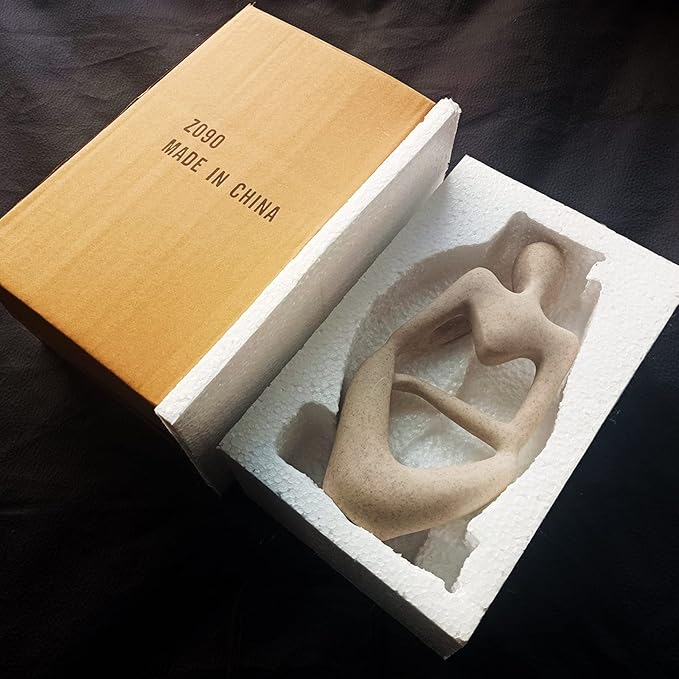 Dnoifne The Thinker Sculpture, Aquarium Ornaments, Abstract Sculpture Statue, Gift Art Decorative, Home Decor Figurine (Left, Large)