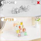 Yieach 4 Tier Clear Acrylic Display Risers,9 Inch Large Perfume Organizer,Colonge Stand and Cupcake Risers,Acrylic Tiered Display Stand for Figure,Funko Pop,Food,Candle,Fragrance Display,Cologne Shelf