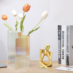 Jinkoozz Gold Reading Women Statue, Thinker Sculptures, Abstract Art Ornament, Modern Aesthetic Figurine Decoration, Suitable for Home Living Room Bedroom Office Shelf Table Desk Bookshelf Decor