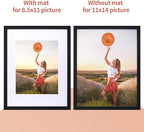 Lyeasw 8.5x11 Picture Frame Black 15 Pack, Display 8.5x11 Certificate with Mat or 11x14 Picture without Mat, Multi Award Diploma Document Frame for Wall or Tabletop
