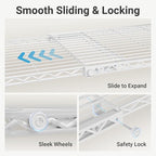 VIPEK X3 Expandable Heavy Duty Clothes Rack Adjustable from 5'2" to 8' with Flexible Shelves and Hanger Rods, Large Freestanding Clothing Racks for Hanging Clothes, Max Load 1210LBS, White