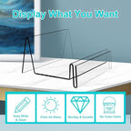 Boloyo Acrylic Display Stand with Sign Plate, 6PC Clear Display Easel Wallet Display Riser Holder, Acrylic Perfume Display Holder for Displaying Wallet, Figure , Cosmetic, Jewelry ,Makeups, Glasses (Small, 6PC)