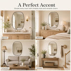 USHOWER Black Oval Arch Bathroom Mirrors for Over Sink, 30x40 Inch Bathroom Vanity Mirror for Bathroom, Bedroom, Vanity, Entryway, Aluminium Frame, Anti-Rust, Modern Wall Decor