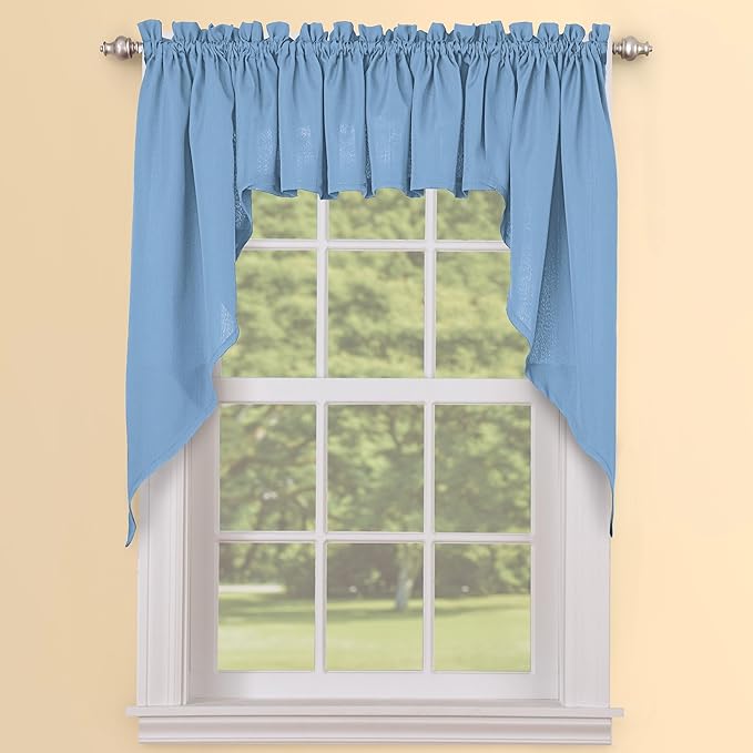Lorraine Home Fashions 00200-SWAG-00003 Ribcord Swag Pair, 54-Inch x 38-Inch, Blue