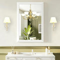 Bathroom Mirror for Over Sink,24x36Inch White Thick Anti-Rust Metal Frame, Rectangle Decorative Wall Mirror with HD Tempered Glass, Horizontal or Vertical Mount for Vanity, Bathroom,Living Room