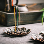 GARMOLY 3 Pack Brass Lotus Incense Holder, Incense Sticks Burner, Incense Ash Catcher