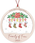 Baby First Christmas Ornaments 2026, Family of Four Ornament, Newborn Baby Gifts for Couples, Baby Announcements Ideas, First Time Parents Mom Dad Gifts, Our First Christmas Decoration Ornament
