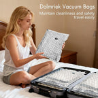 Travel Vacuum Storage Bags with USB Electric Pump, 12 Pack Compression Seal Bags for Luggage and Suitcase, Space Saver for Clothes and Clothing
