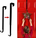 Tuzuaol Wreath Hangers for Front Door, Adjustable Wreath Hanger from 15 to 25 inch Over The Door Hooks Non-Scratch for Christmas Wreath Door Decor