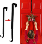 Tuzuaol Wreath Hangers for Front Door, Adjustable Wreath Hanger from 15 to 25 inch Over The Door Hooks Non-Scratch for Christmas Wreath Door Decor
