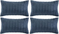 Fancy Homi 4 Packs Decorative Throw Pillow Covers for Living Room Couch Bed, Modern Farmhouse Boho Home Décor Accent Cushion Case, 20" x 12", Dusty Blue