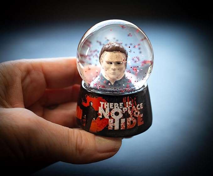 Halloween Michael Myers No Place to Hide Mini Snow Globe with Swirling Glitter Display | Horror Movie Collectible Keepsake | 3 Inches Tall