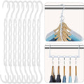 HOUSE DAY Closet Organizers and Storage, 8 Pack Magic Hangers Space Saving Clothes Hangers, Sturdy Plastic Hangers with 5 Holes for Wardrobe Closet Organization, College Dorm Room Essentials