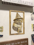 Newinhome Animal Heads Wall Decor (Includes Metal Frame) Resin Animals Sculptures Head Wall Hanging Decoration Gold vintage Wall Sculpture for Living Room Bedroom Office (Penguin)