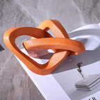 LCCCK Infinity Knot Sculpture Orange Knot Decor Object, Abstract Knick Knacks Coffee Table Modern Statue, Orange Sculpture for Home Living Room Table Ornaments and TV Stand Bookshelf Decorative