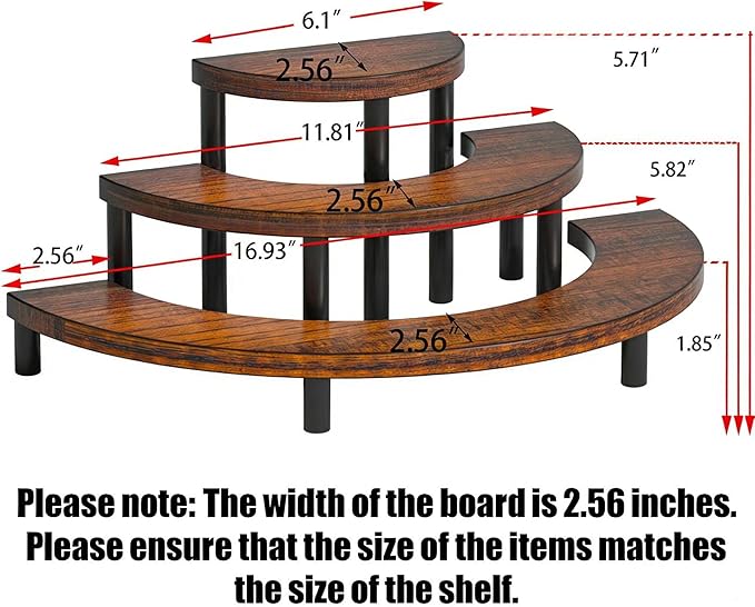 3-Tier Wooden Display Risers, Rustic Cupcake Stand, Perfume Organizer, Dessert Table Display Set for Party & Home Decor (Brown)