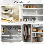 5 Pcs Closet Tension Shelf Rod Expandable Adjustable 10.83-18.3 inch Shelf Locker, Wardrobe Storage Organizer, Cabinet Layered Divider Separator, for Cabinet Kitchen Bathroom
