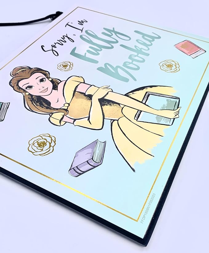 Silver Buffalo Disney Princess Beauty and the Beast Belle Reversible Wood Wall Hanging Sign Art - 10x8 inches