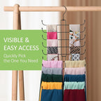 2 Pack Scarf Hanger for Closet, 40 Large Capacity Scarf Organizer, Space Saving Scarf Holder Hijab Rack Closet Organizers and Storage, Black