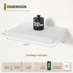 Vivelove White Floating Shelves Over Toilet 12 Inches Deep, 16x12 Floating Shelves for Wall with Invisible Brackets, Room Shelves for Living Room Bedroom Bathroom Kitchen Office, Set of 2