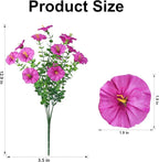 Ivydale 24 Bundles Artificial Flowers for Outdoors Faux Plants Spring Outdoor Decoration Faux Silk Morning Glory with Eucalyptus Realistic UV Resistant for Outside Porch Patio Window Garden Yard Home