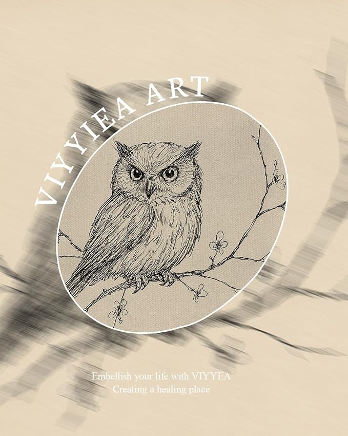 VIYYIEA Vintage Gold Framed Wall Art for Living Room, Owl Canvas Prints Home Decor, Sketch Painting Picture, Bedroom Wall Decor Gifts for Friends or Family -【Owl】-(10L x 8W)