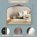 36"X30" Vintage Gold Mirror Baroque Mirror for Wall,Ornate Mirror with Metal Frame,Decorative Mirrors for Living Room,Entryway,Bathroom,and Bedroom