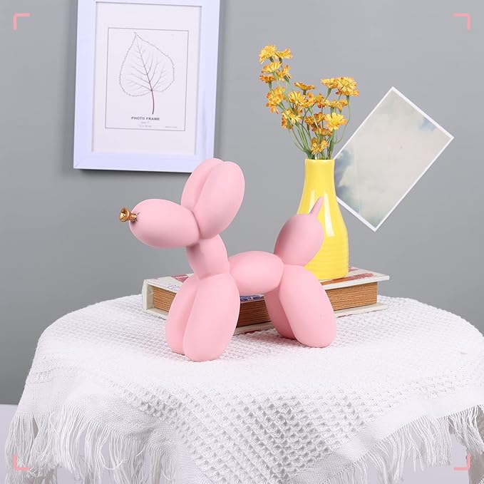 Creative Balloon Dog Sculpture Modern Home Decoration Trendy Animal Art Ornaments Collection Figurine Bedroom Living Room Office Desktop Resin Decors
