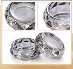 Timgle Glass Ashtray 4 Packs Round Crystal Ash Tray Clear Ashtrays for Home Portable Heavy Duty Decorative Office Patio Indoor Outdoor(Gray)