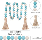 Meplait Wood Bead Garland,39in Farmhouse Beads with Tassels Boho Beads for Tiered Tray Decorative Beads Home Decor