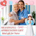 Nurse Angle Figurine 3.9 Inch Nurse Resin Doll Desk Decor Gift for Nurses Practitioner, Nurses Day Souvenirs, Healthcare Workers Home Office Desktop Decor