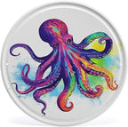 Wall Picture, with Colorful Octopus Printed Circular Iron Hanging Picture,Wall Art Decor,Home for Bedroom Living Room Bathroom Decor,Iron Painting 11.8X11.8 in