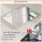 Keonjinn 55 x 36 in Brushed Nickel Bathroom Mirror for Over Sink, Rectangular Silver Metal Framed Rectangular Vanity Wall Mirror Square Corner Modern Farmhouse Rectangle Mirror(Horizontal/Vertical)