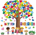 Adduster 108 Sheet Tree Bulletin Board Set - Classroom Tree Bulletin Board Set Heart Cutouts Classroom Bulletin Wall Decor Supplies for School Elementary Teacher Chalkboards (multi-colored)